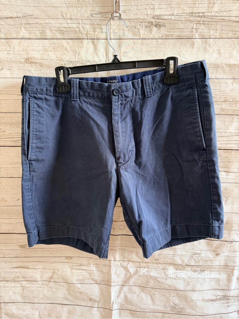 J. Crew Men's Navy Flat-Front Cotton Shorts